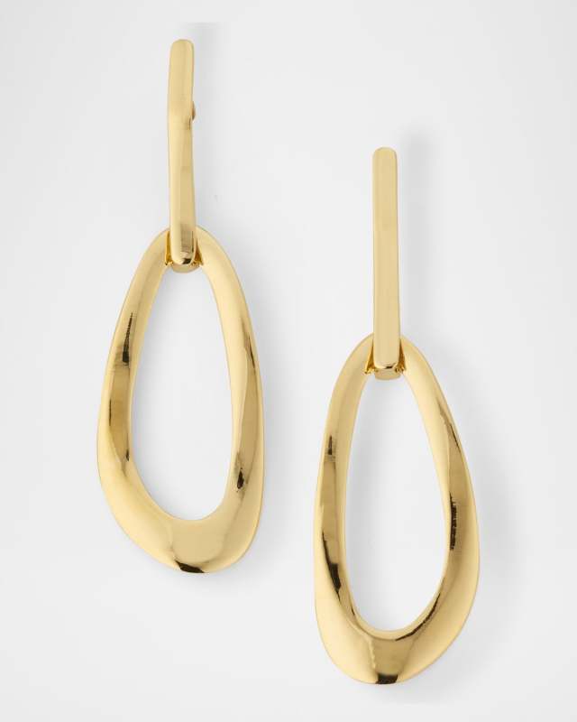 18K Classico Mix Texture Open Disc Post Earrings
